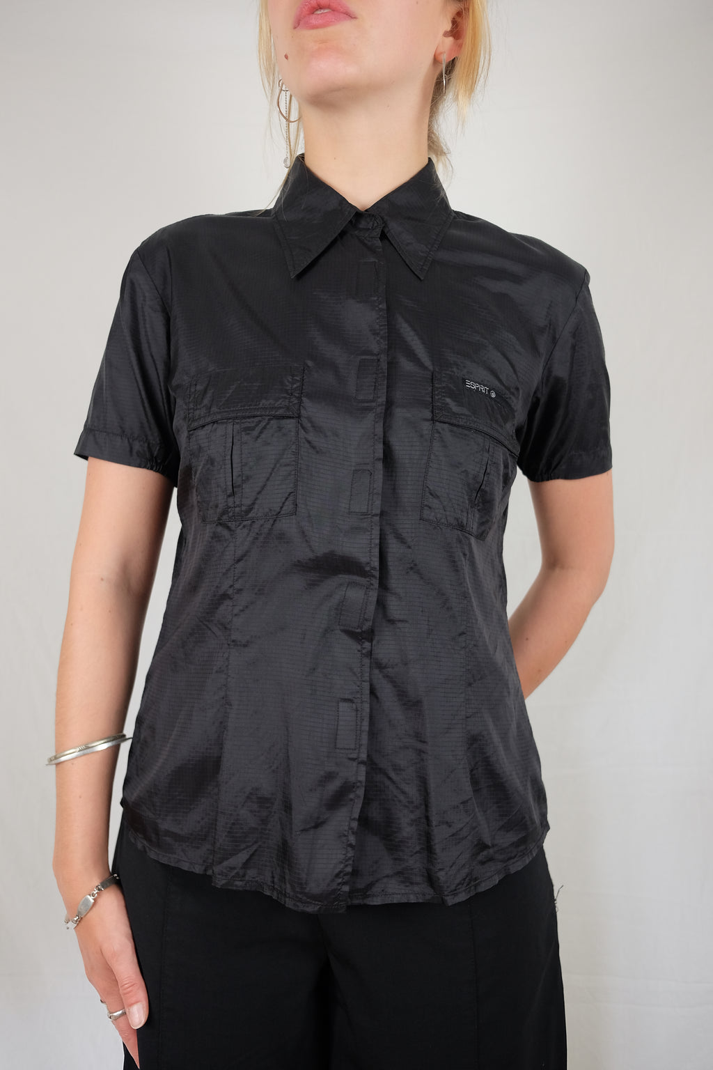 black shiny Esprit shirt