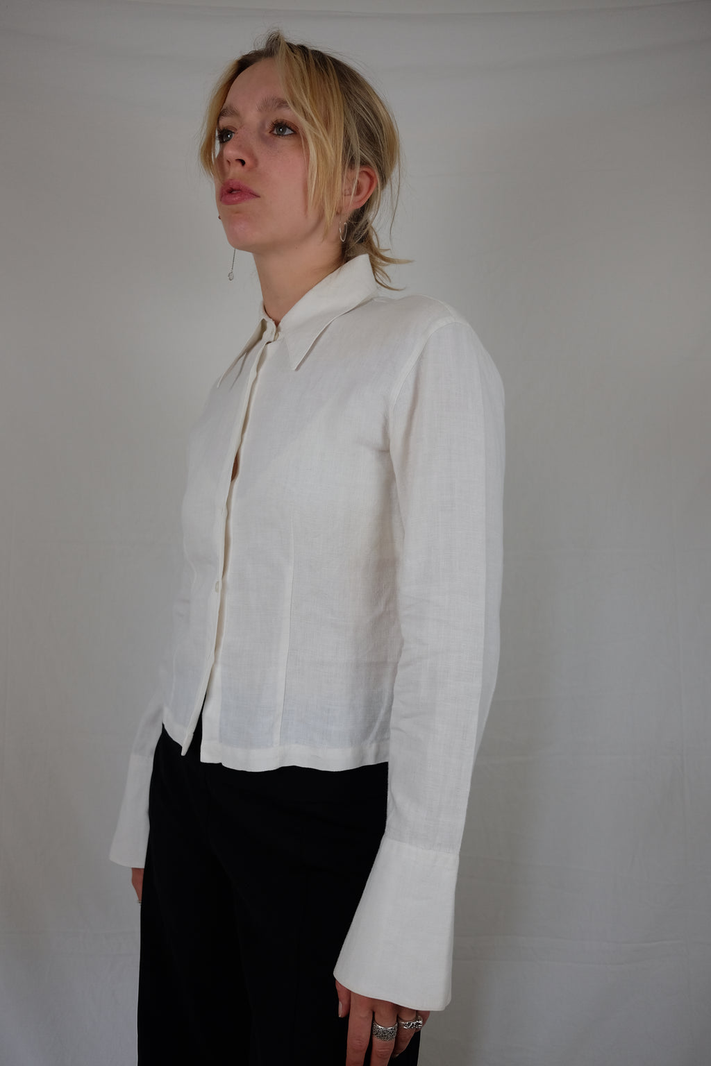 white button-up Olivier Strelli blouse