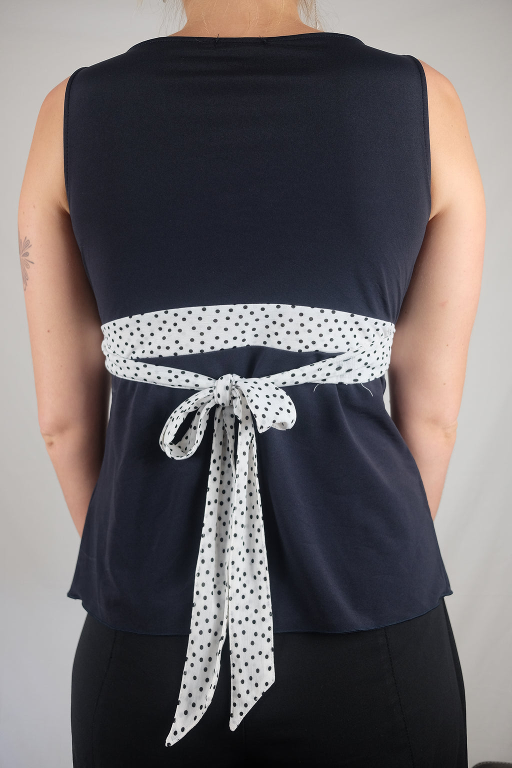 blue Inèd blouse with polka dots