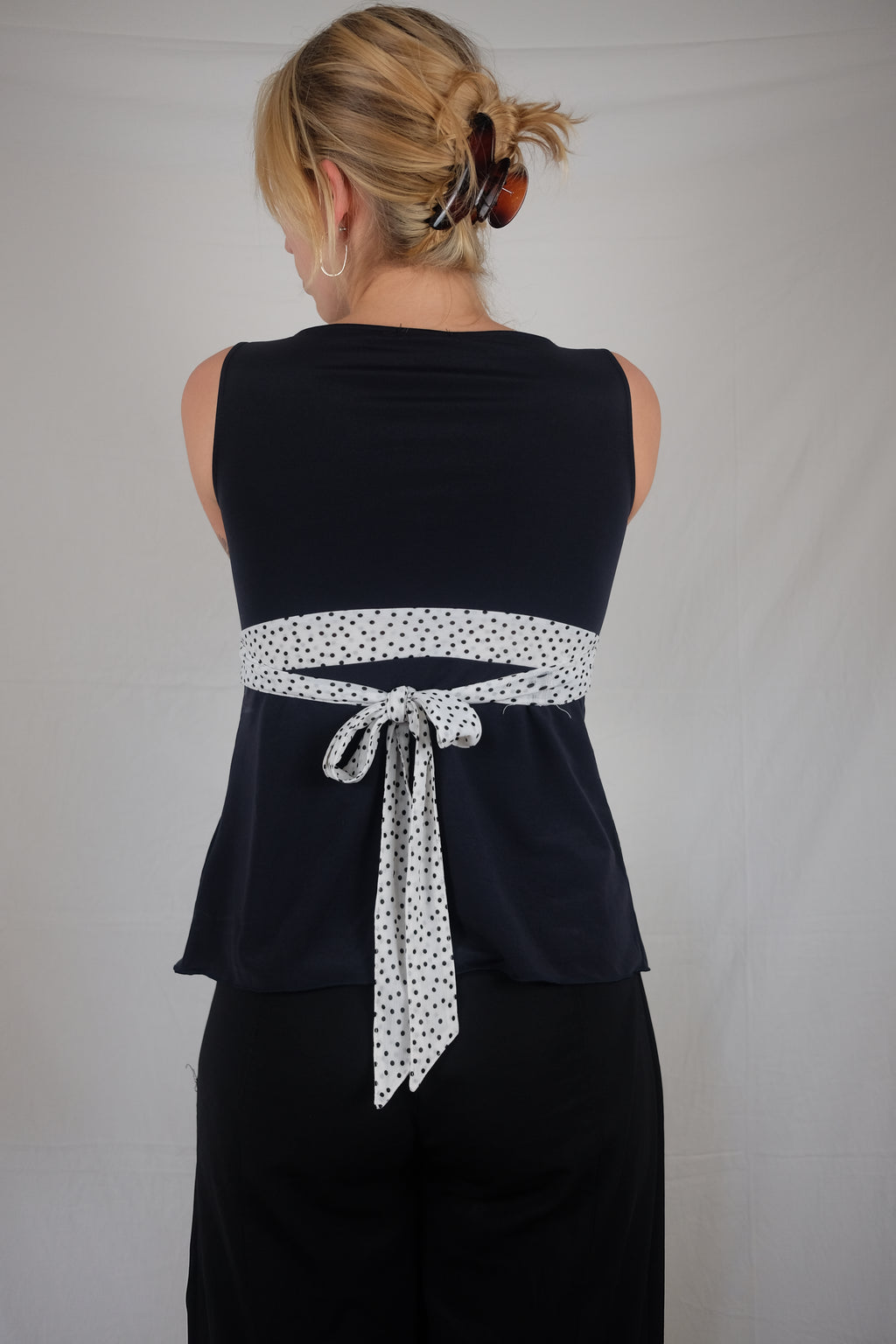 blue Inèd blouse with polka dots