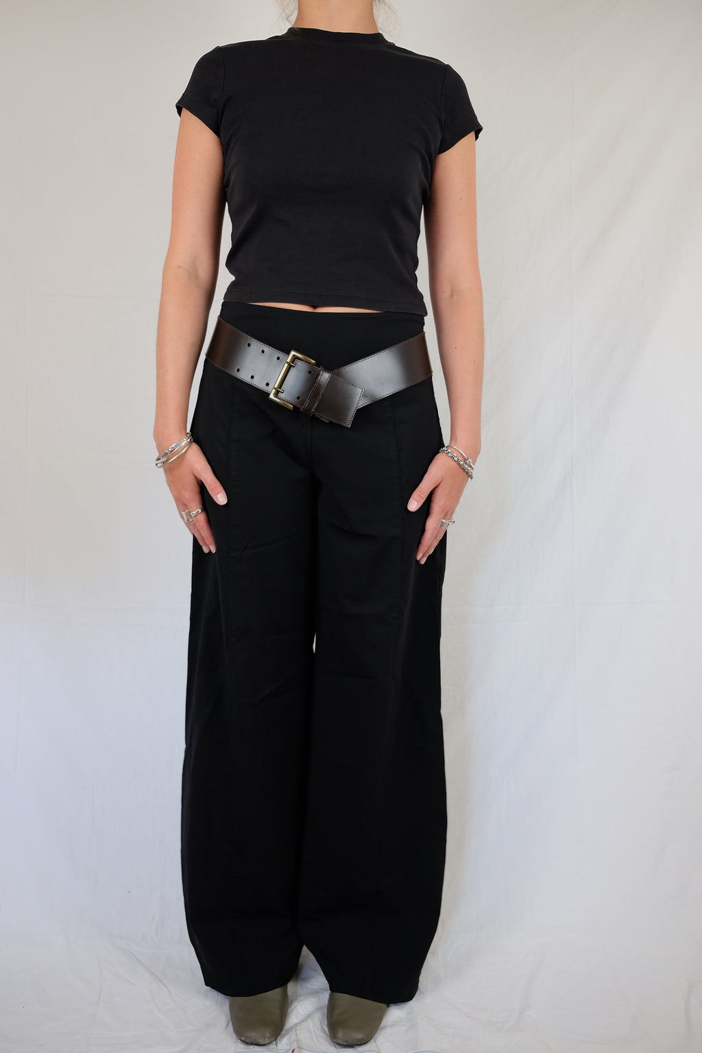 brown leather belt