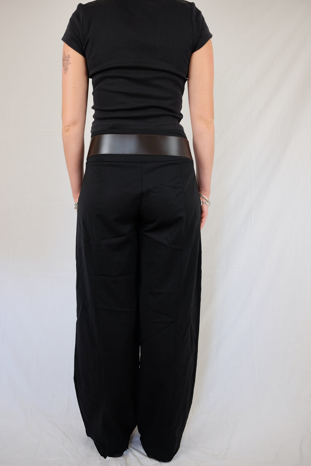brown leather belt