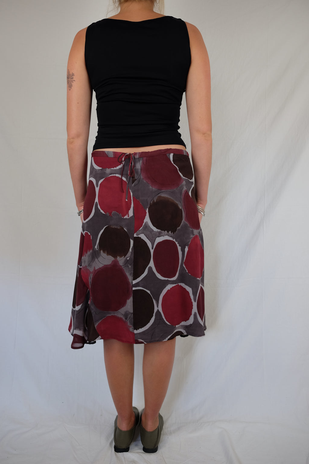 purple silk Bruphils midi skirt