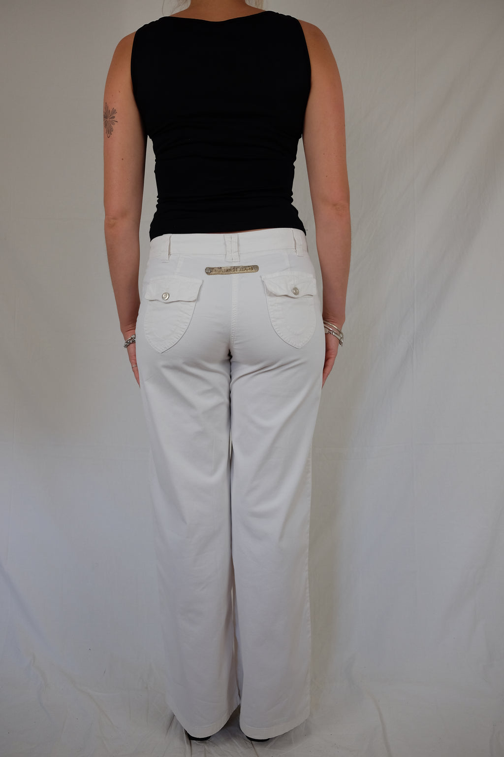 white low rise Trussardi pants