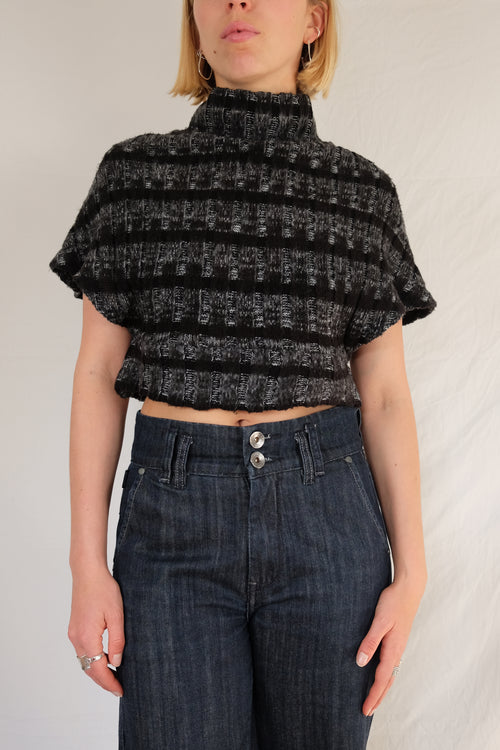 black cropped sweater