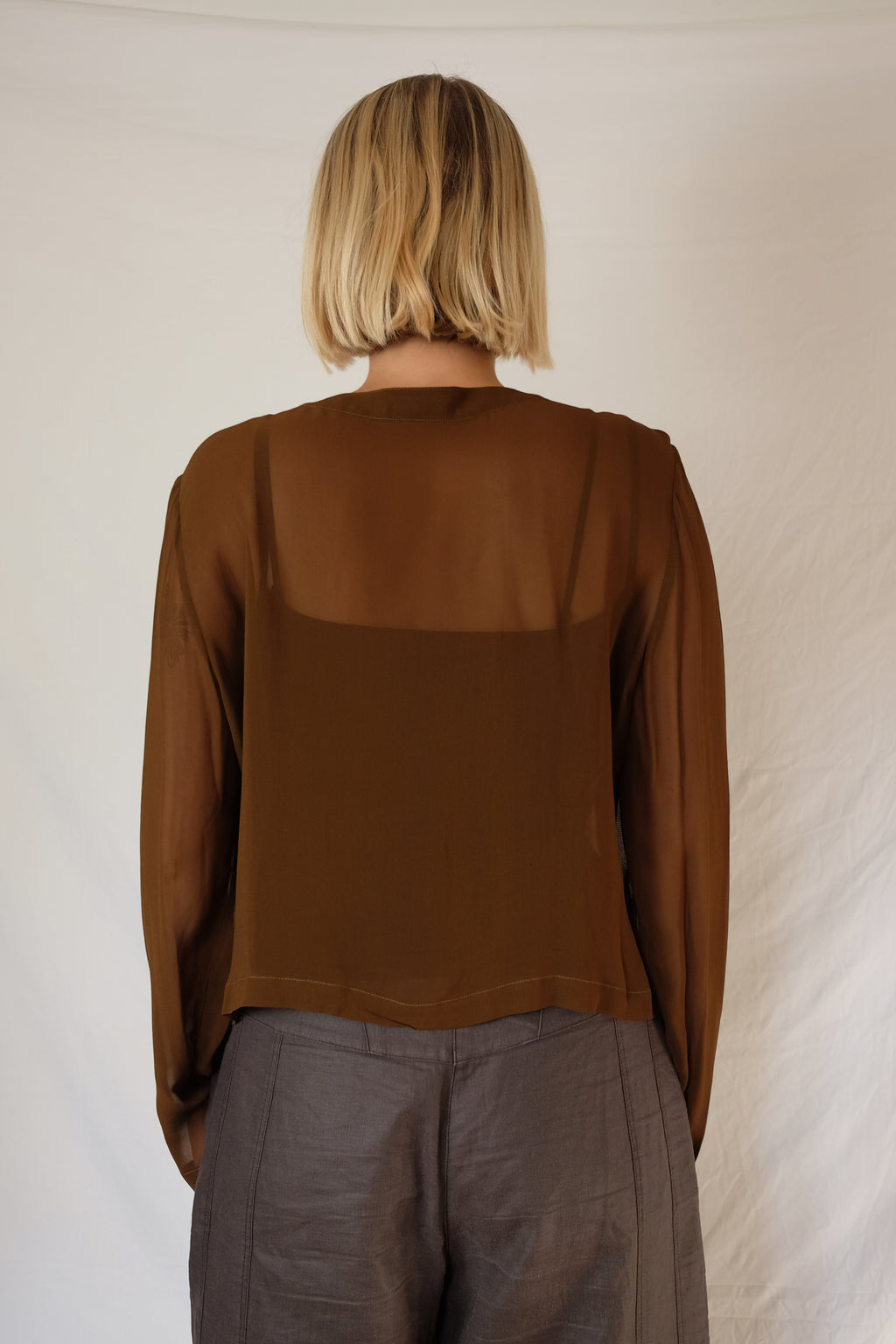 brown see-through Olivier Strelli blouse