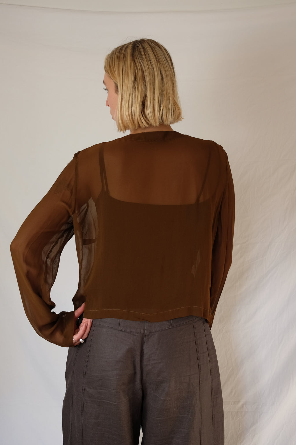 brown see-through Olivier Strelli blouse