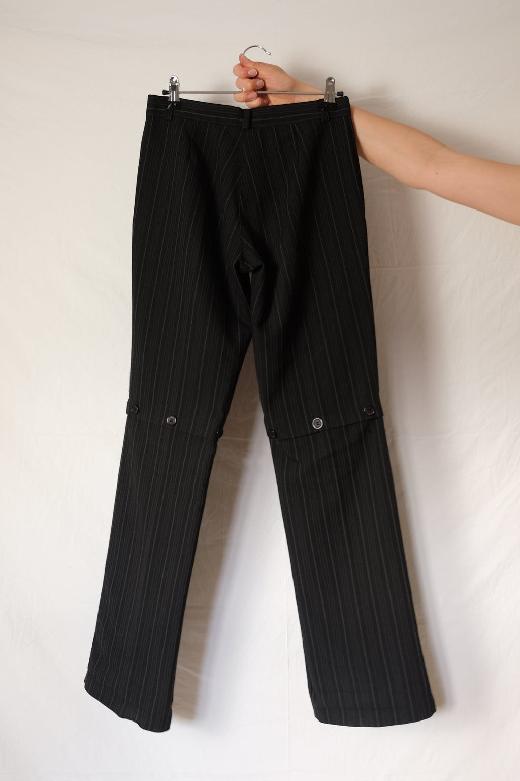 striped black pants