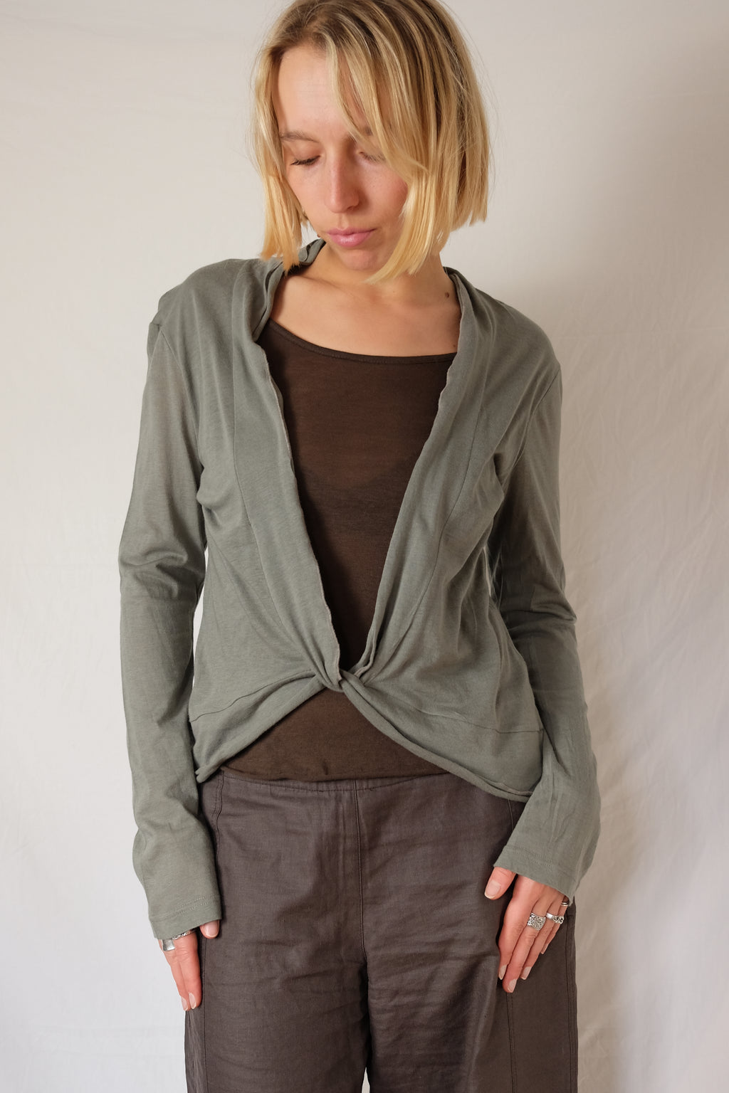 green and brown Wax longsleeve