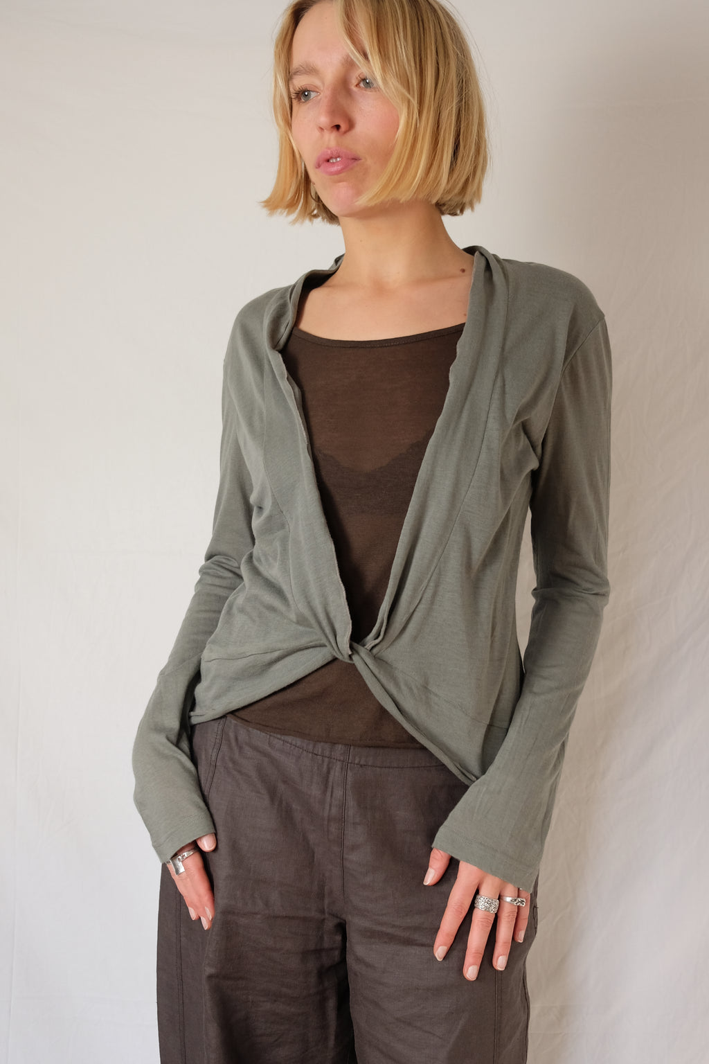 green and brown Wax longsleeve
