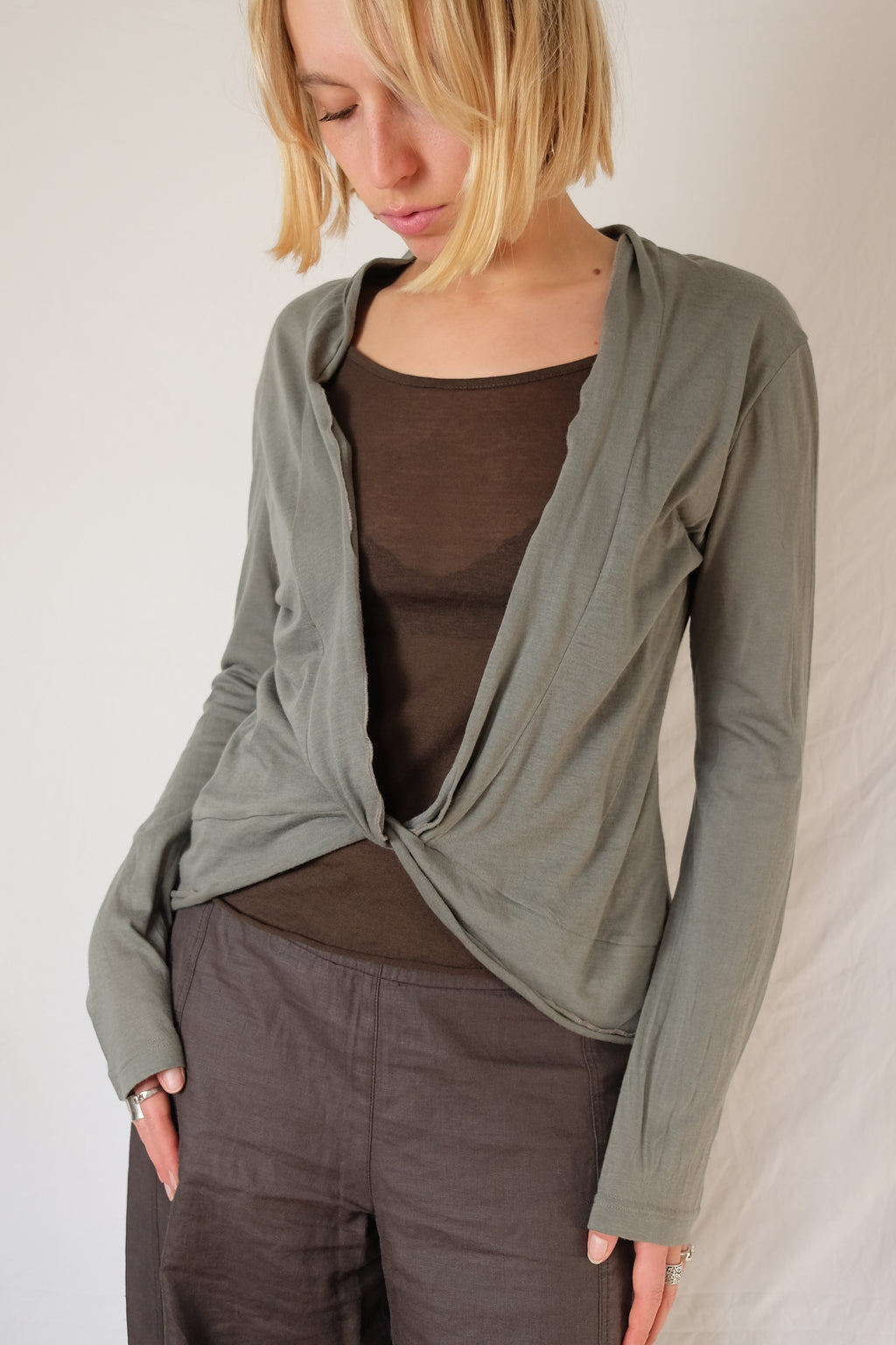 green and brown Wax longsleeve