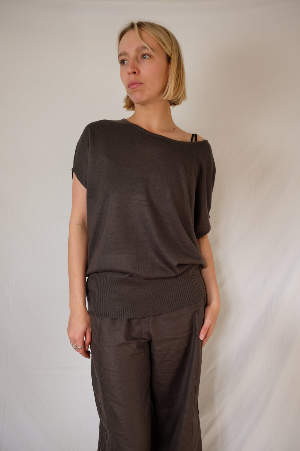 brown flowy Blue Bonheur shirt