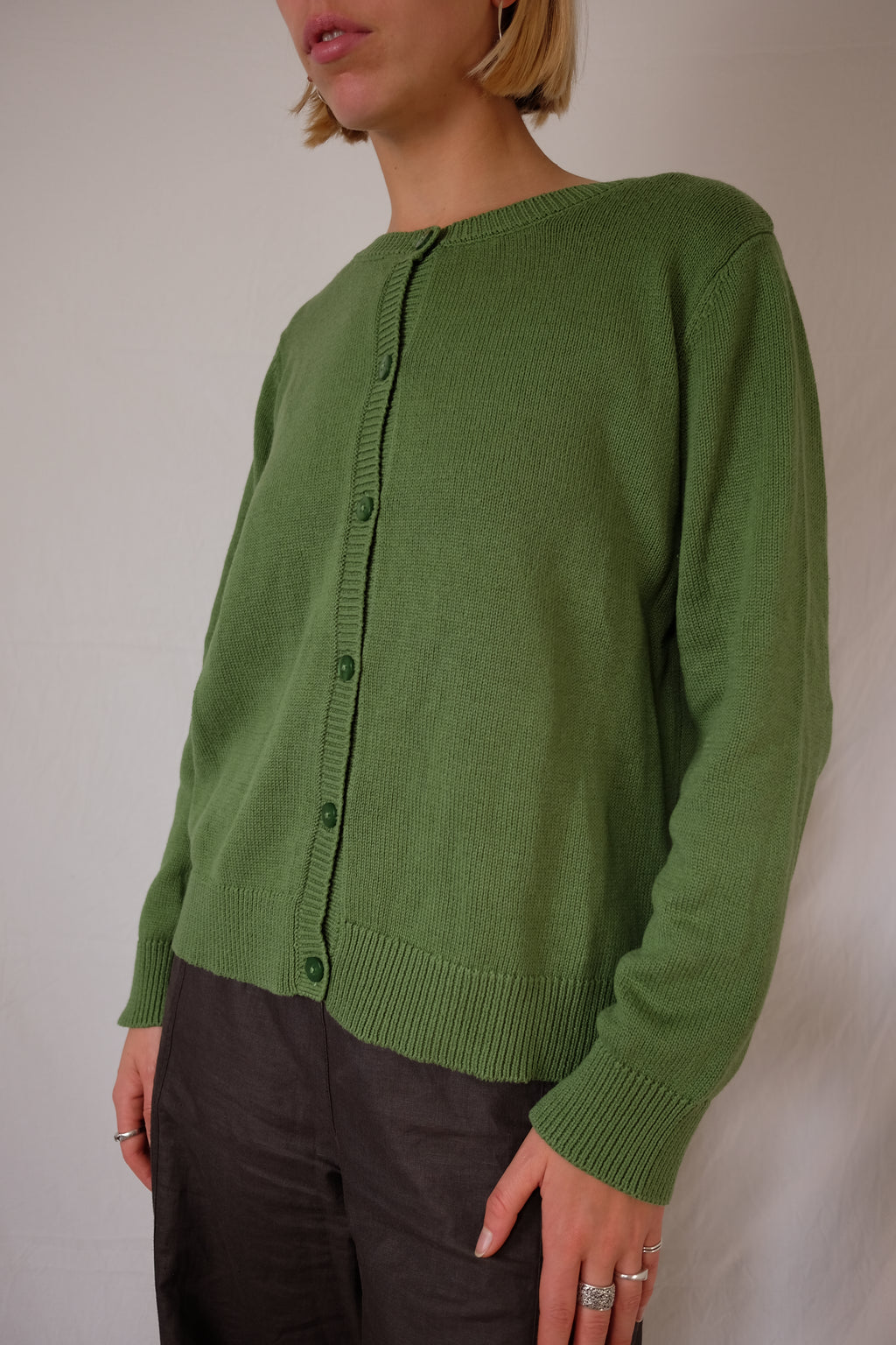 green Blancheporte button-up sweater