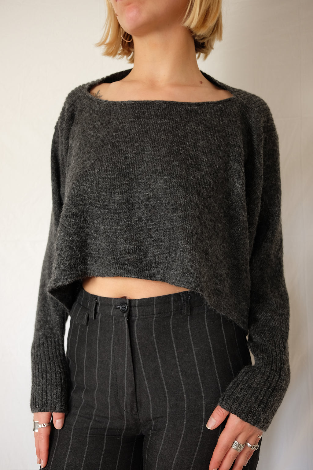 wool grey cropped Cora Kemperman sweater