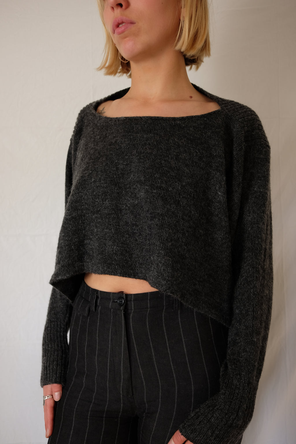 wool grey cropped Cora Kemperman sweater