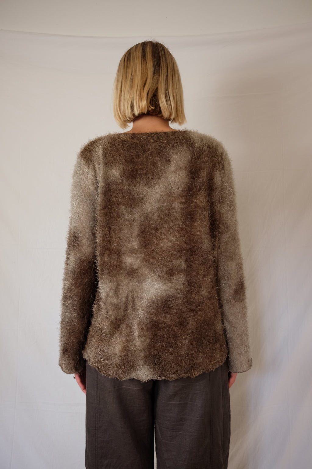 brown / khaki furry Signe Nature sweater