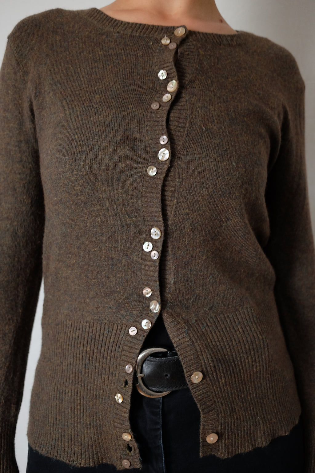 brown / khaki Part Two button-up sweater