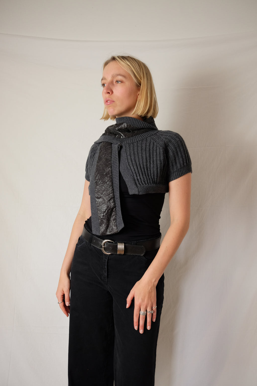 grey cropped bolero