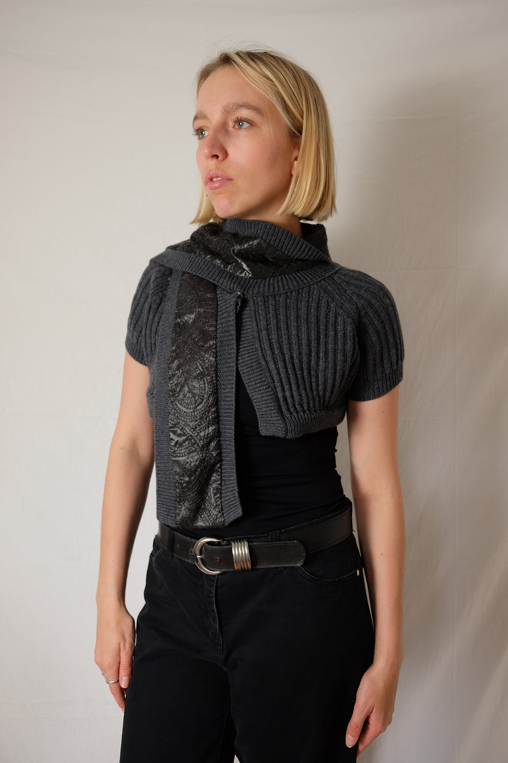 grey cropped bolero