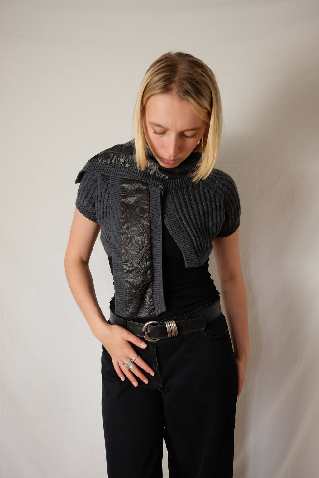 grey cropped bolero
