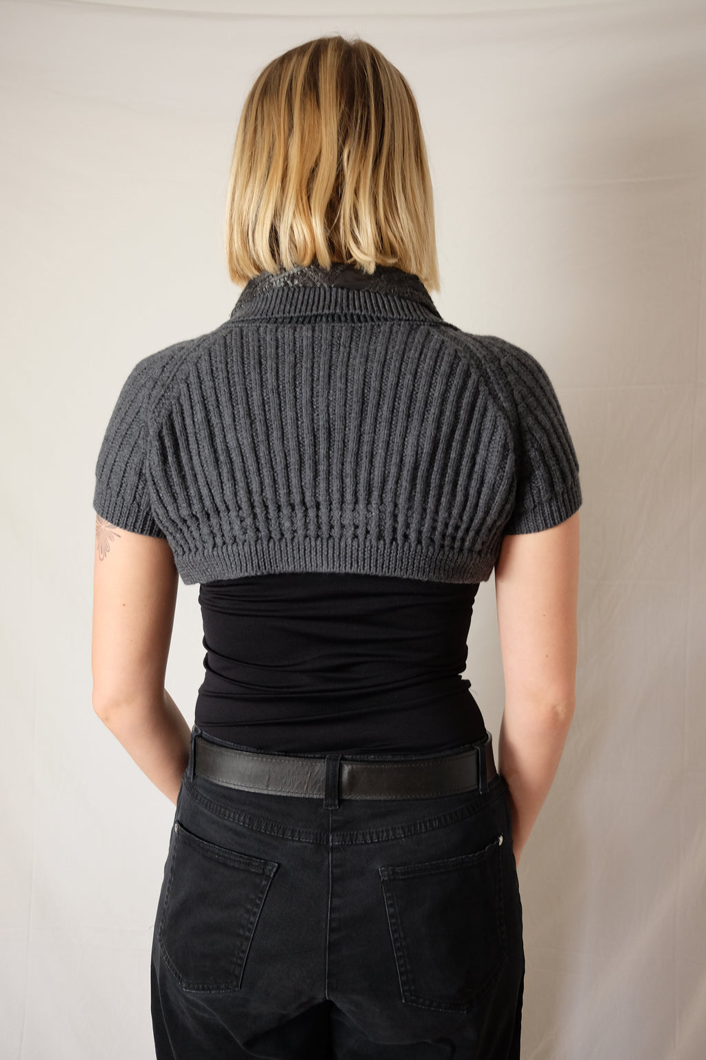 grey cropped bolero