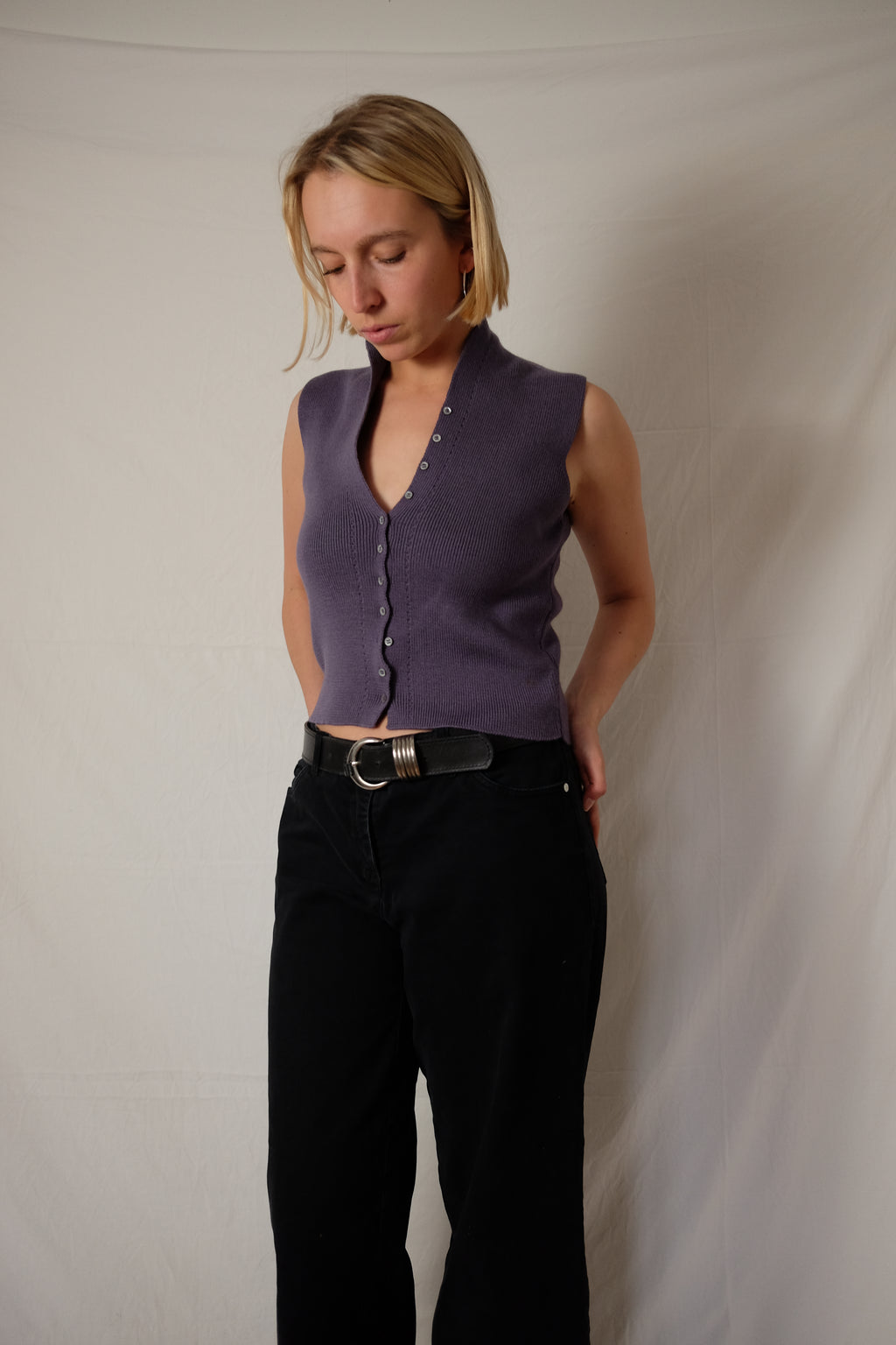 light purple Isabelle Baines sweater top