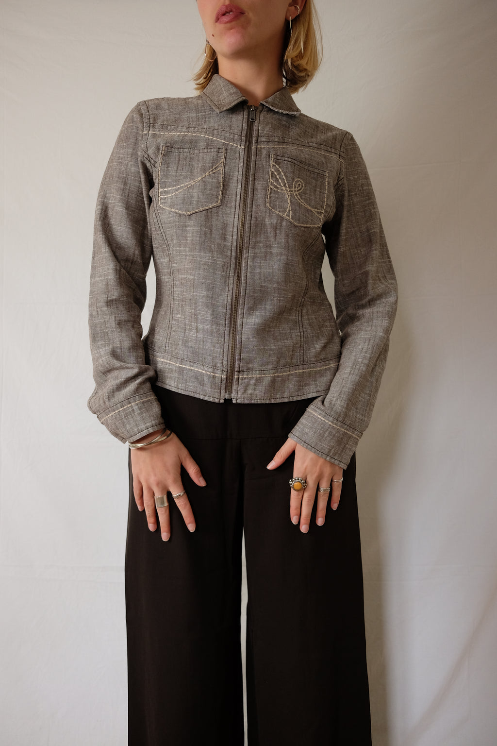 brown Mexx linen vest
