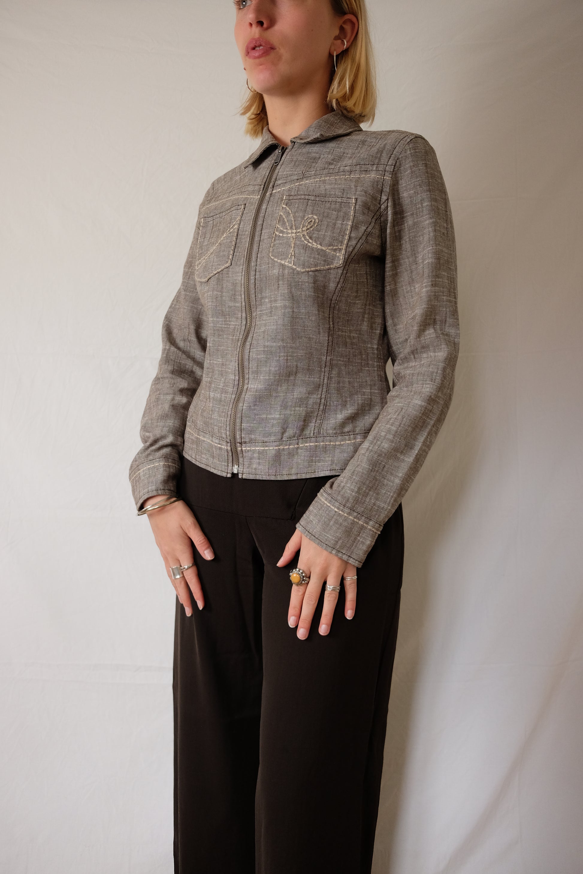 brown Mexx linen vest