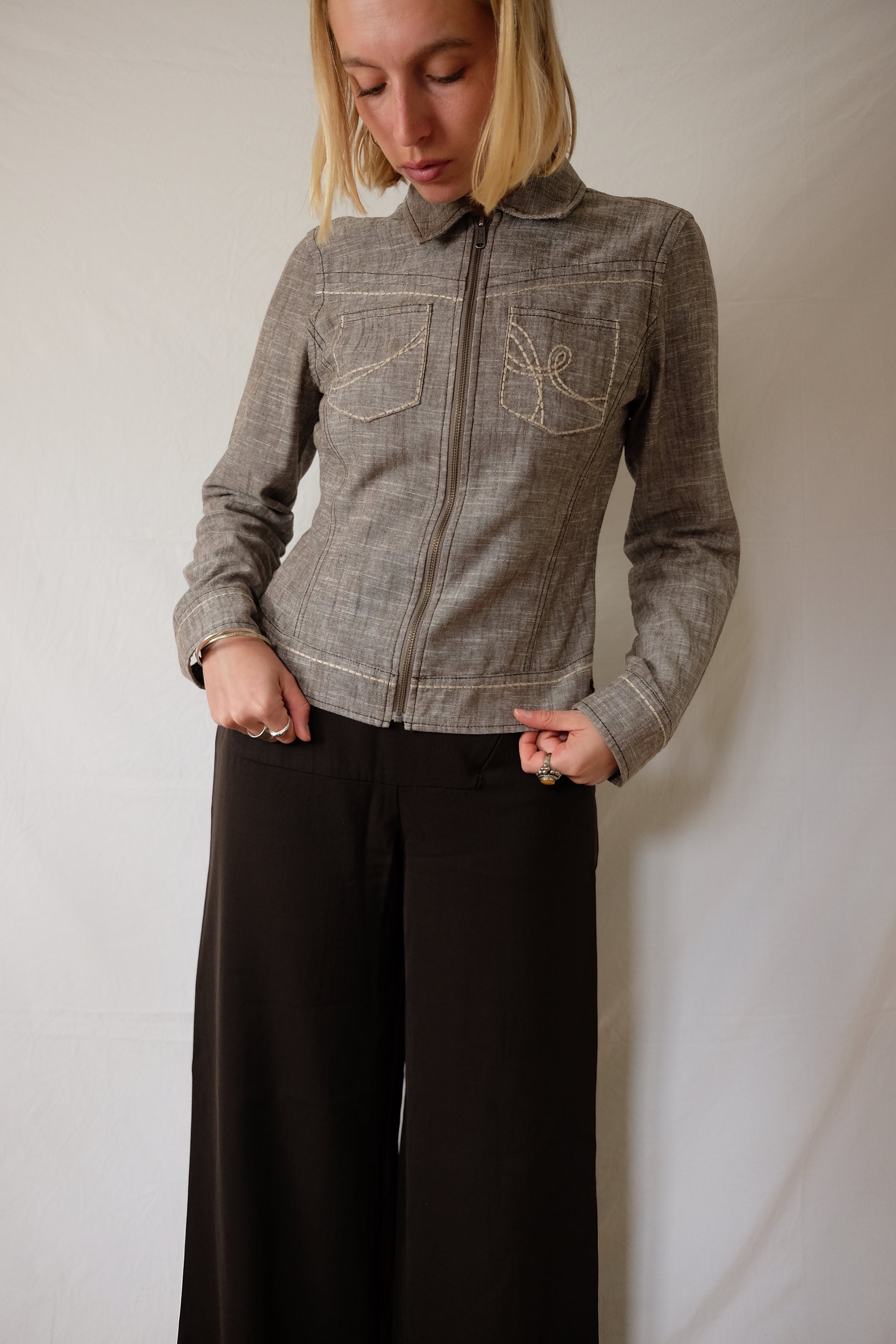 brown Mexx linen vest