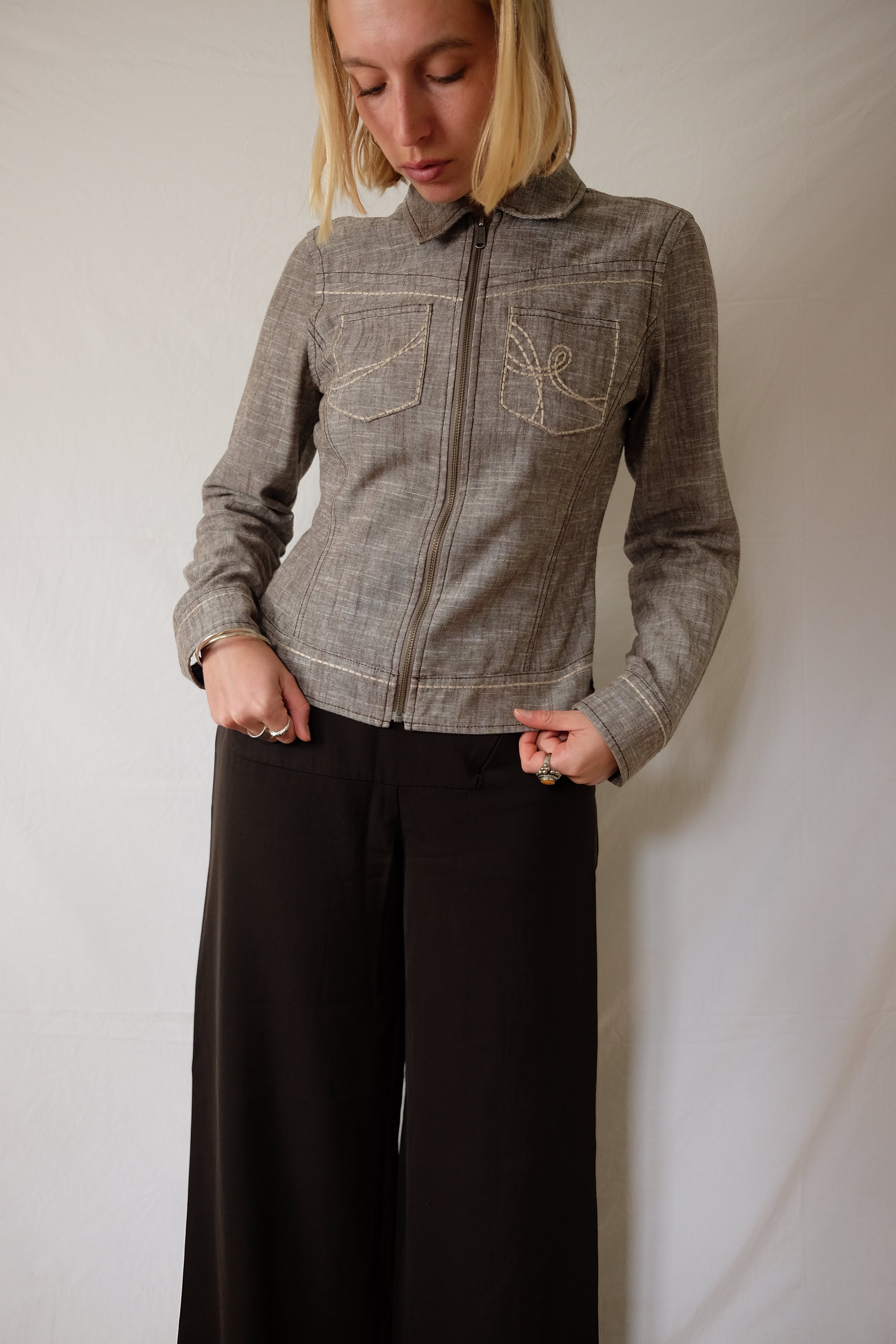 brown Mexx linen vest