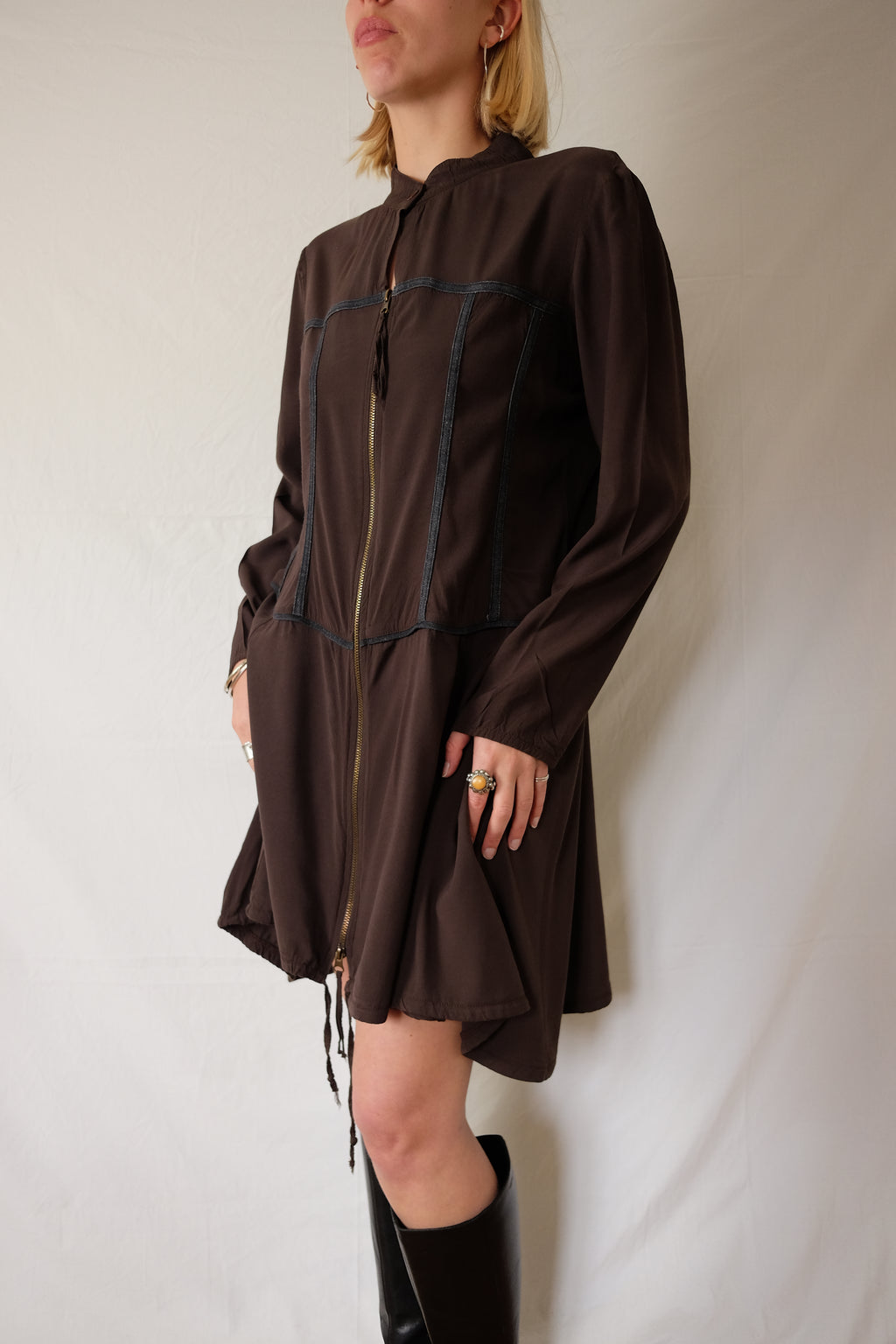 brown flowy Nill's dress