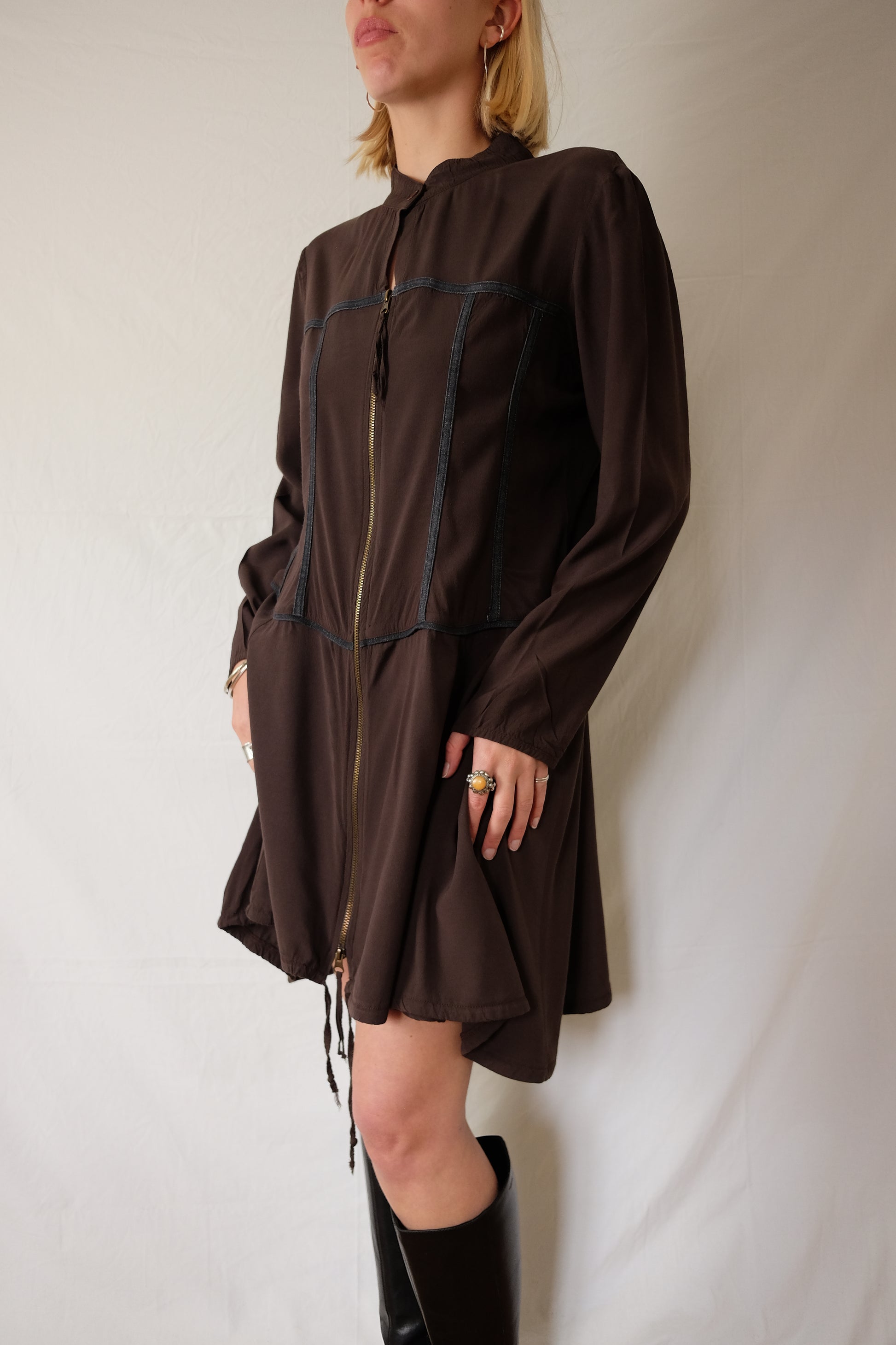 brown flowy Nill's dress