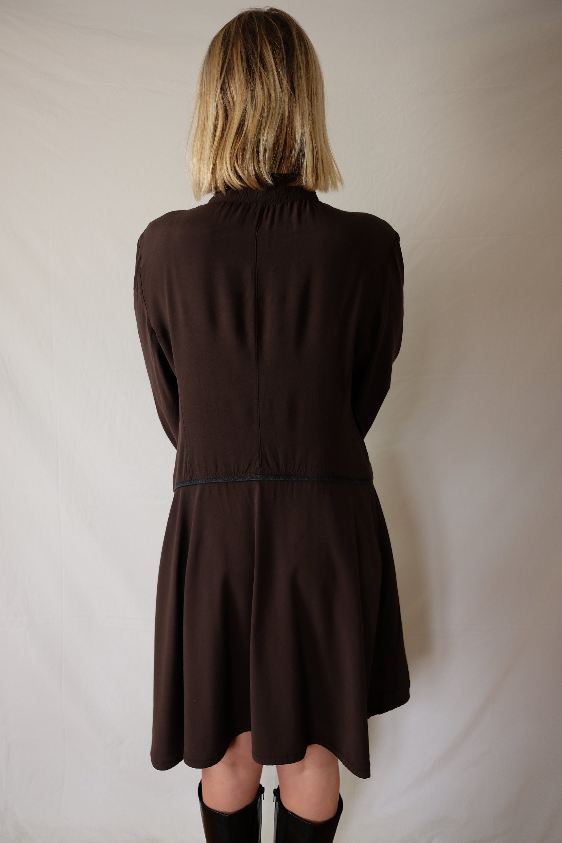 brown flowy Nill's dress