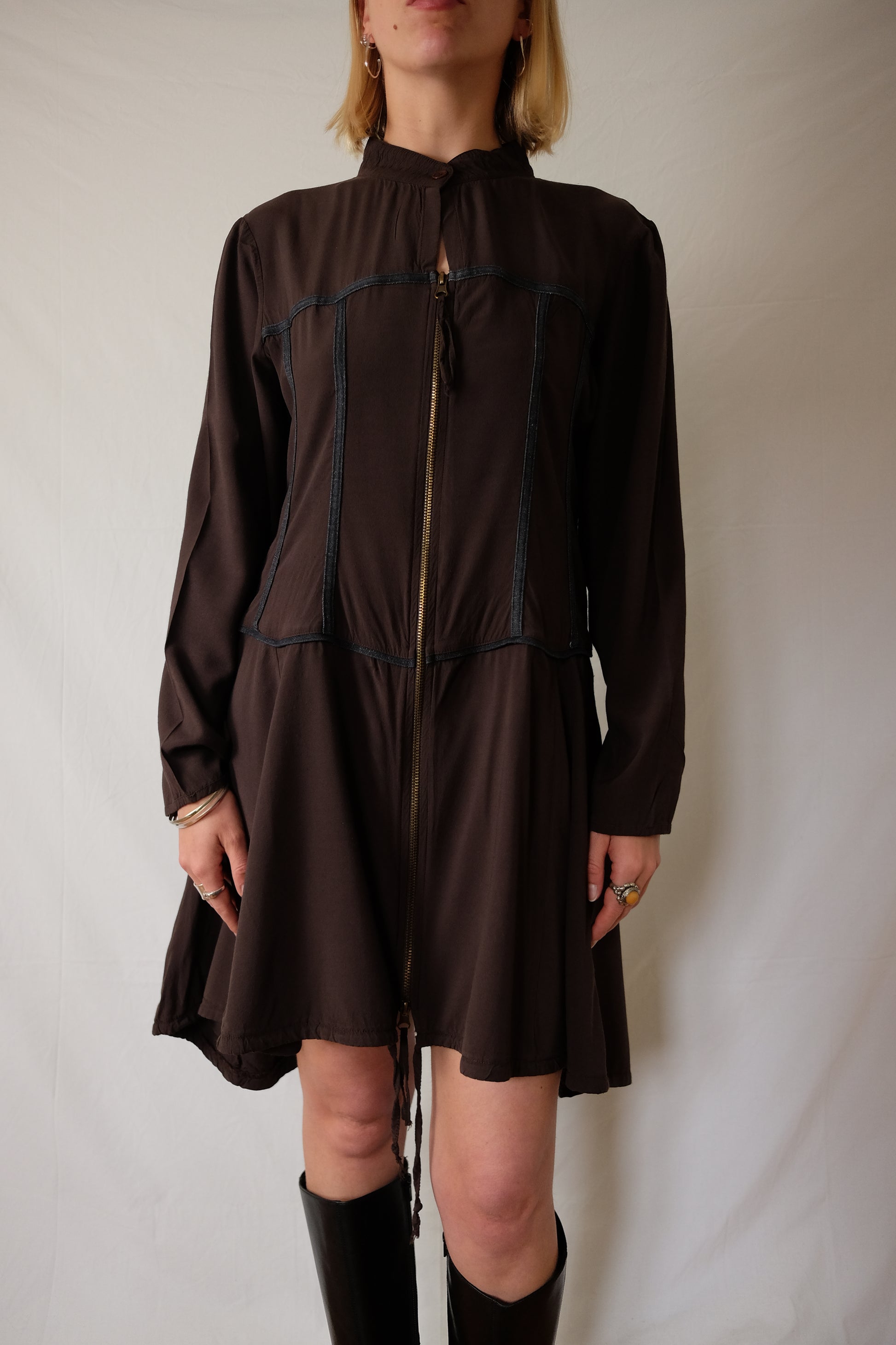 brown flowy Nill's dress