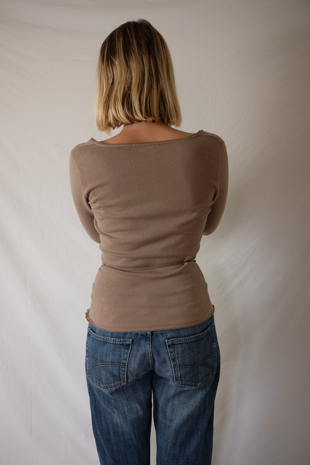 brown Pauline B. wrap top