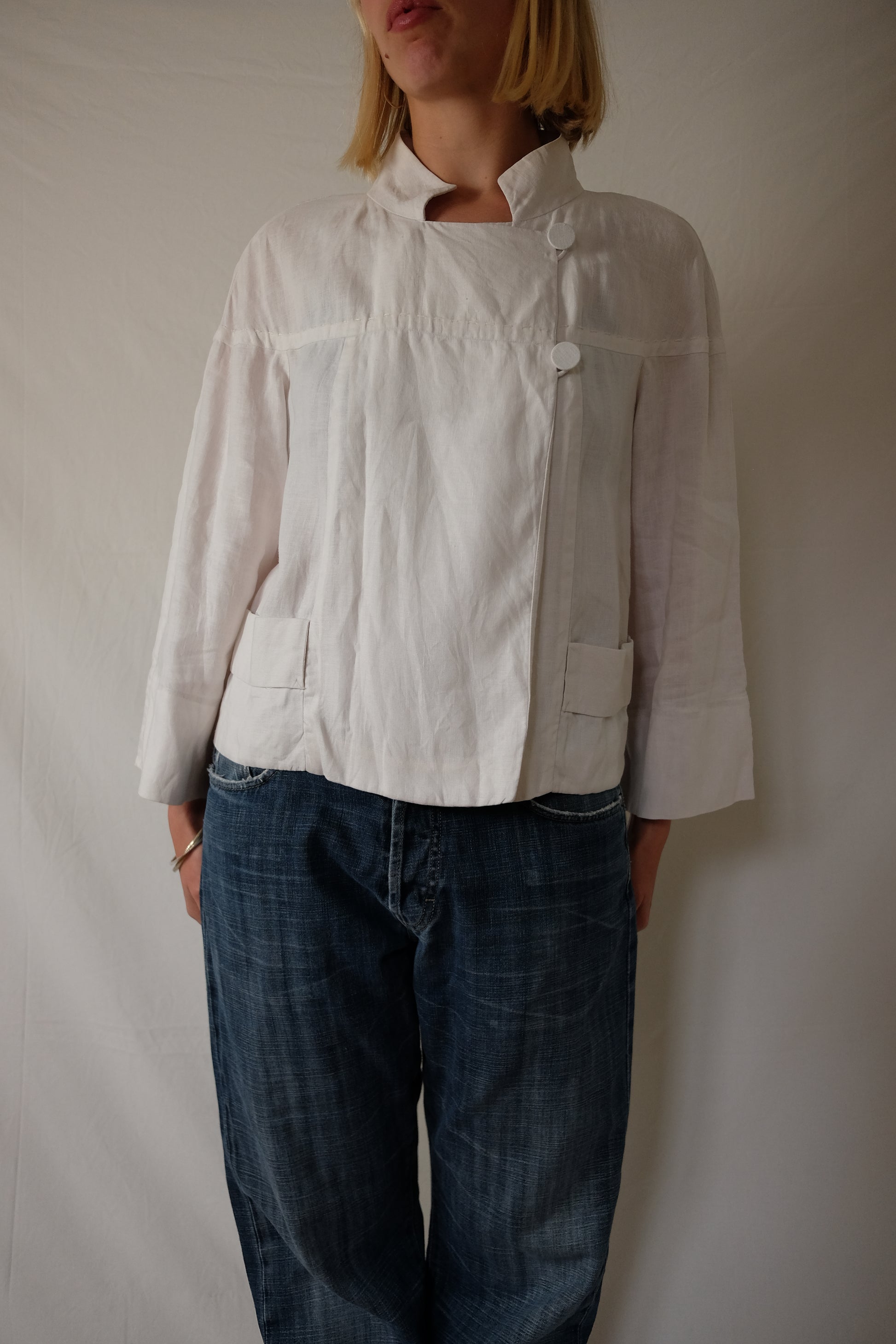 white linen Episode blouse