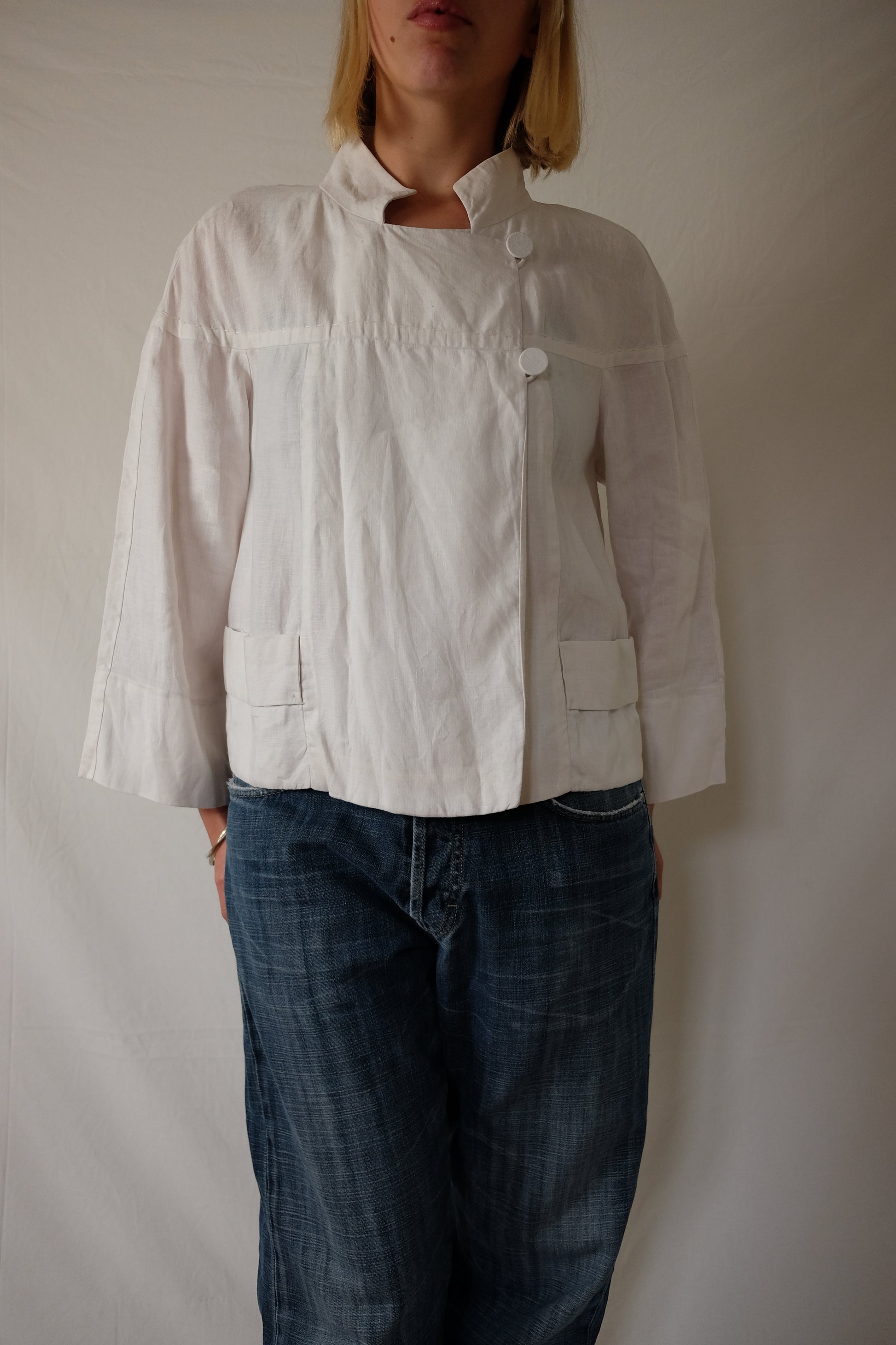 white linen Episode blouse