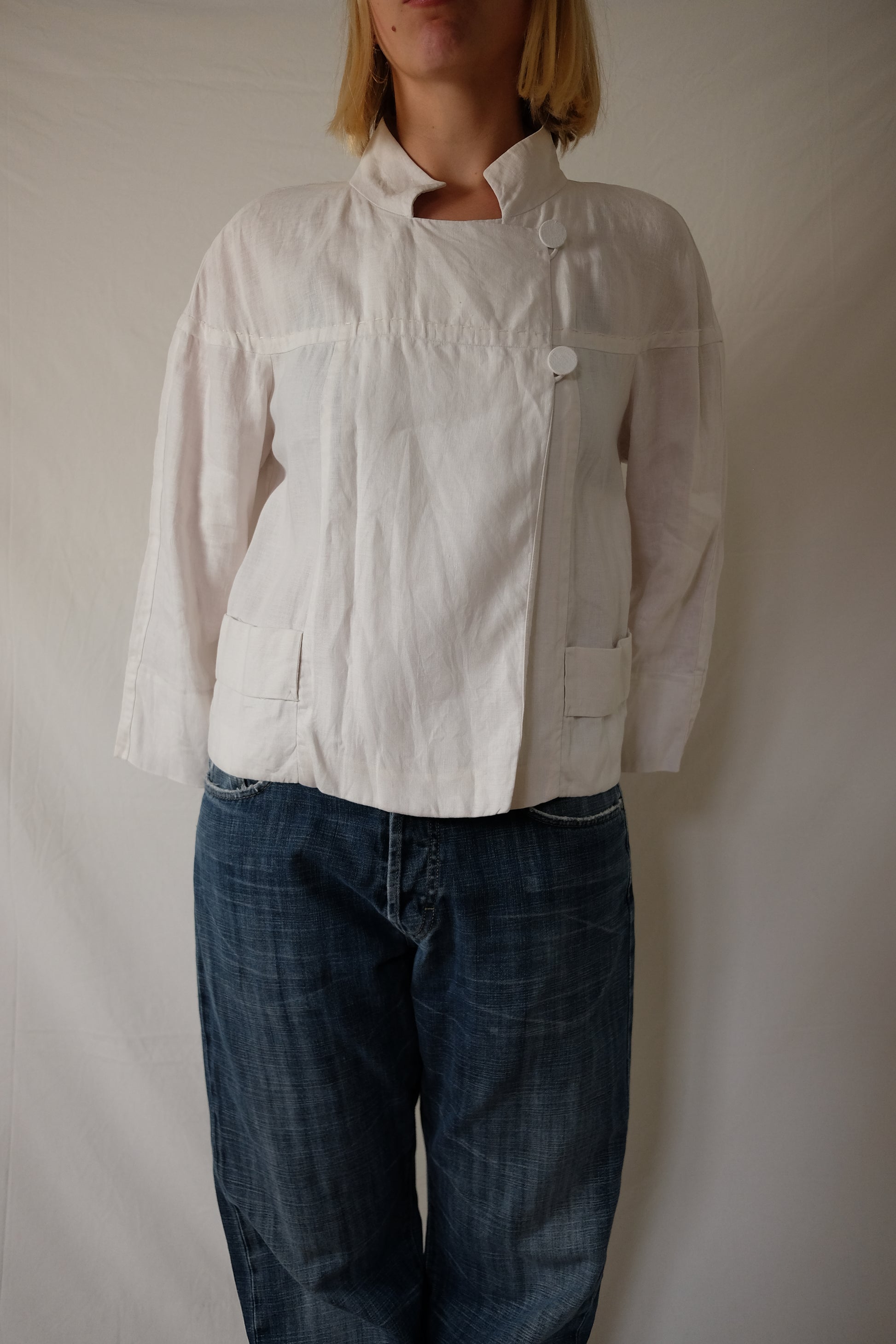 white linen Episode blouse