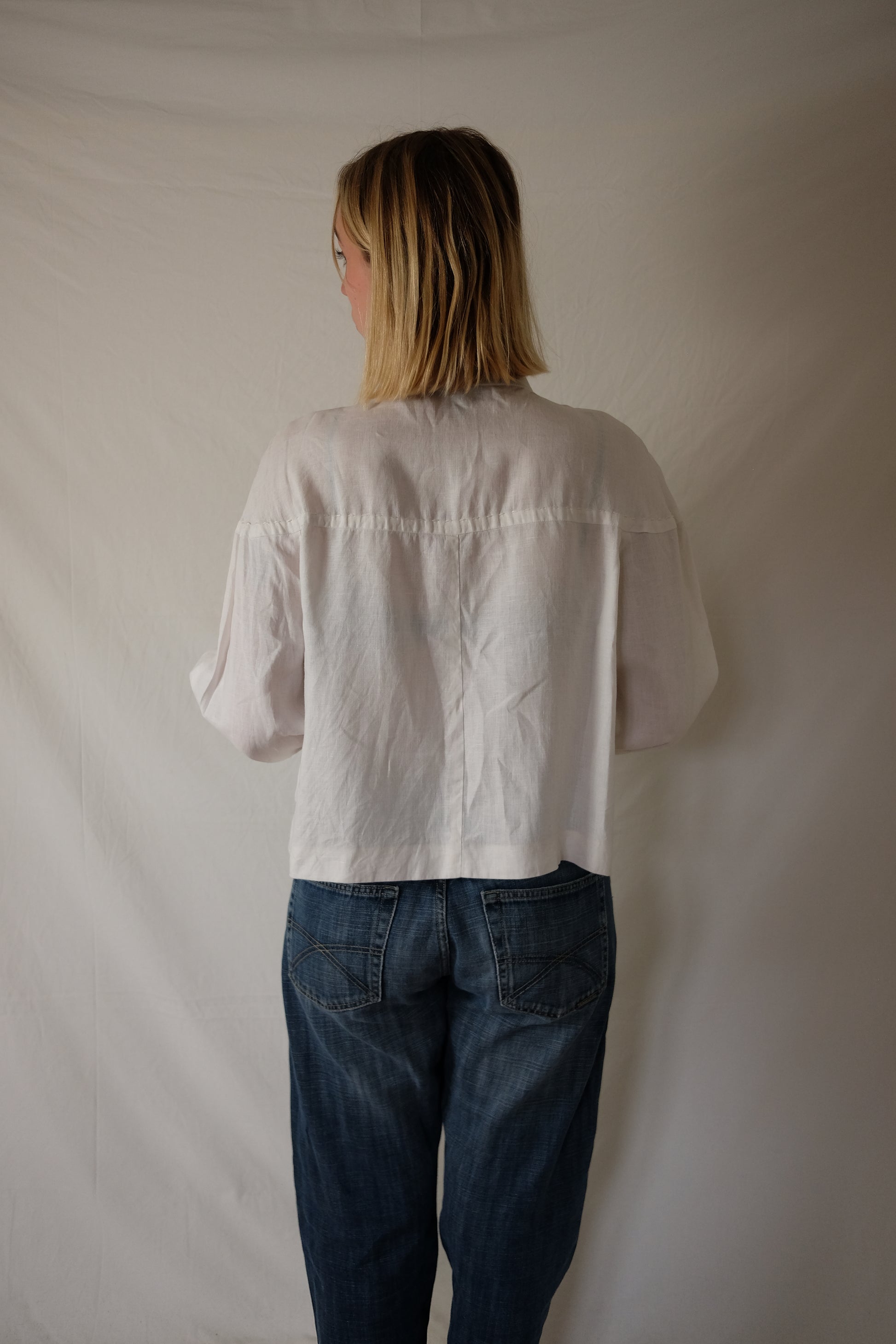 white linen Episode blouse